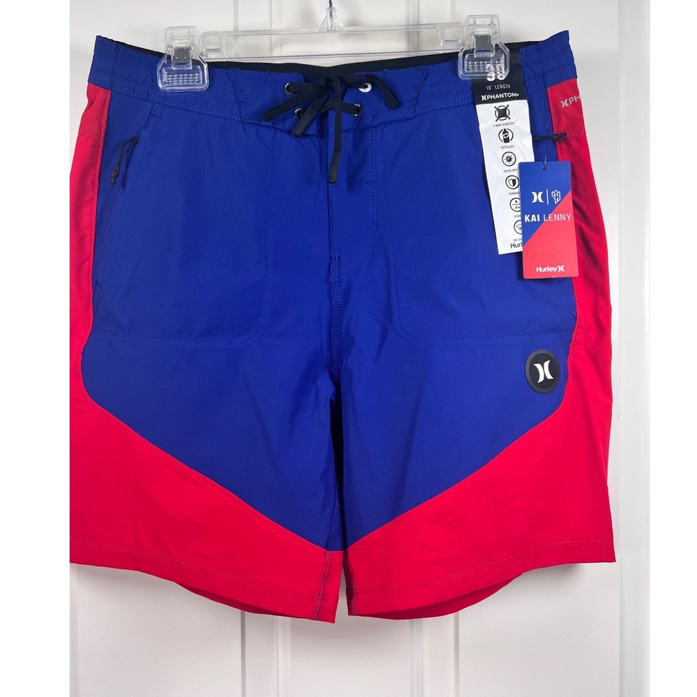 Hurley Phantom Kai Lenny Board Shorts Mens 30 Blue Red 18 In Phantom Plus New